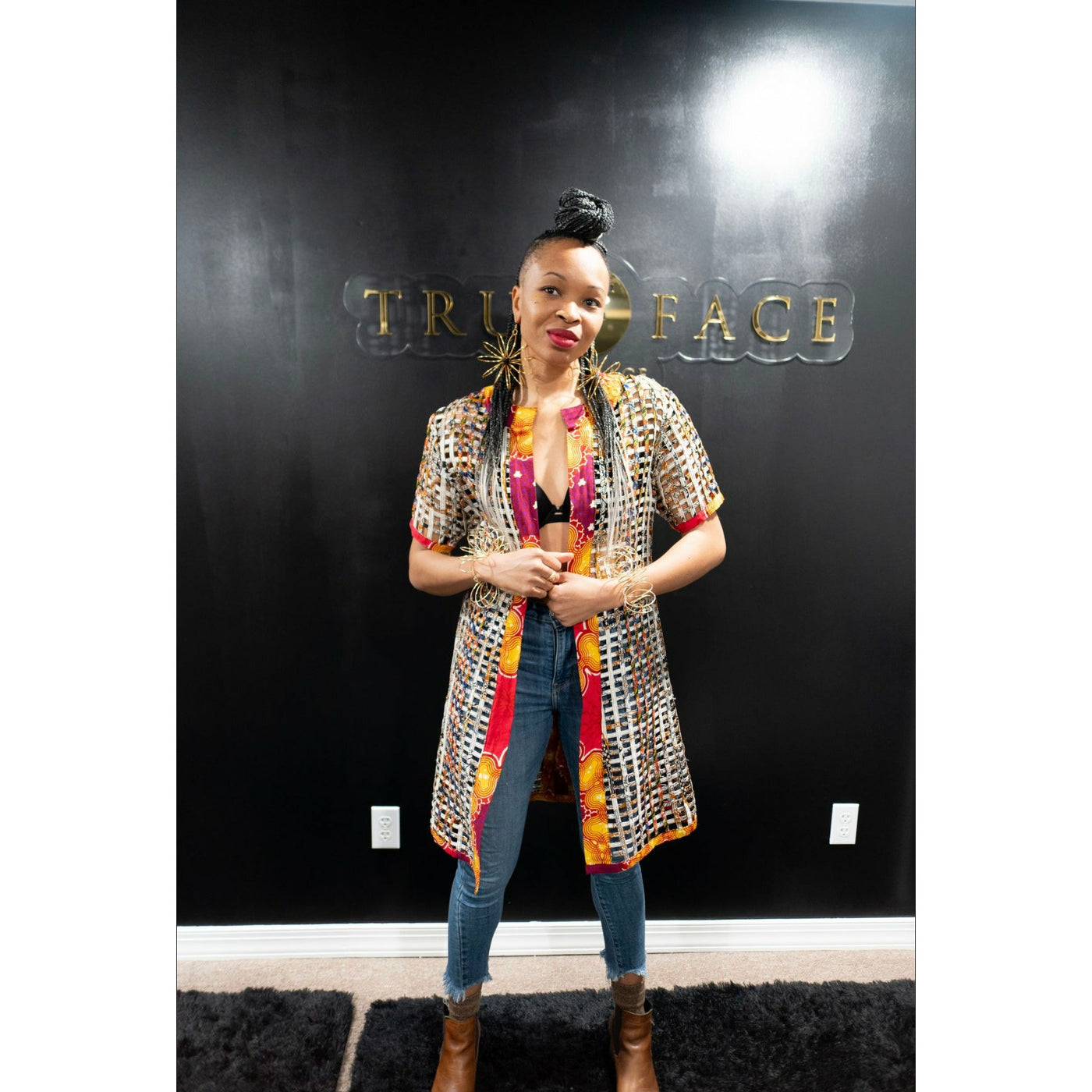 Ankara laced Kimono/ Dress  - Capetown