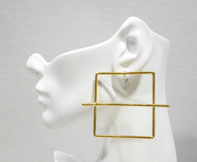 Akwatia Square Oversized Genuine Brass Earring