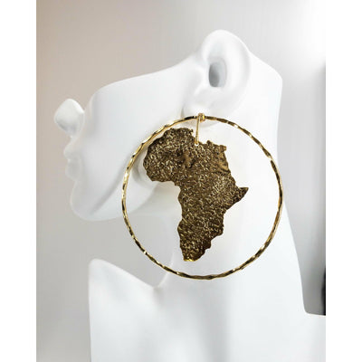 Oversized Africa to the world circular Statement Stud earrings