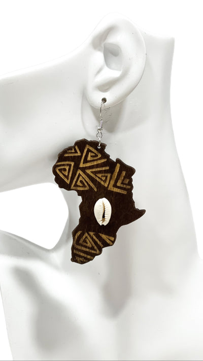 Wooden Tribal African Earrings