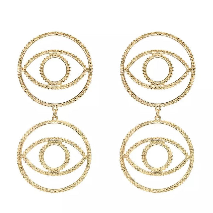 Eye of Horus Double Circle Stud Earrings - Trufacebygrace