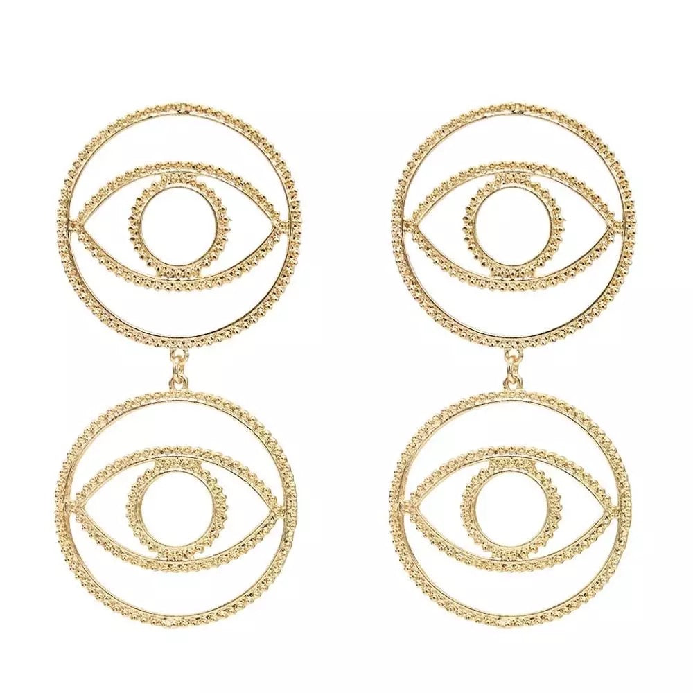 Eye of Horus Double Circle Stud Earrings - Trufacebygrace