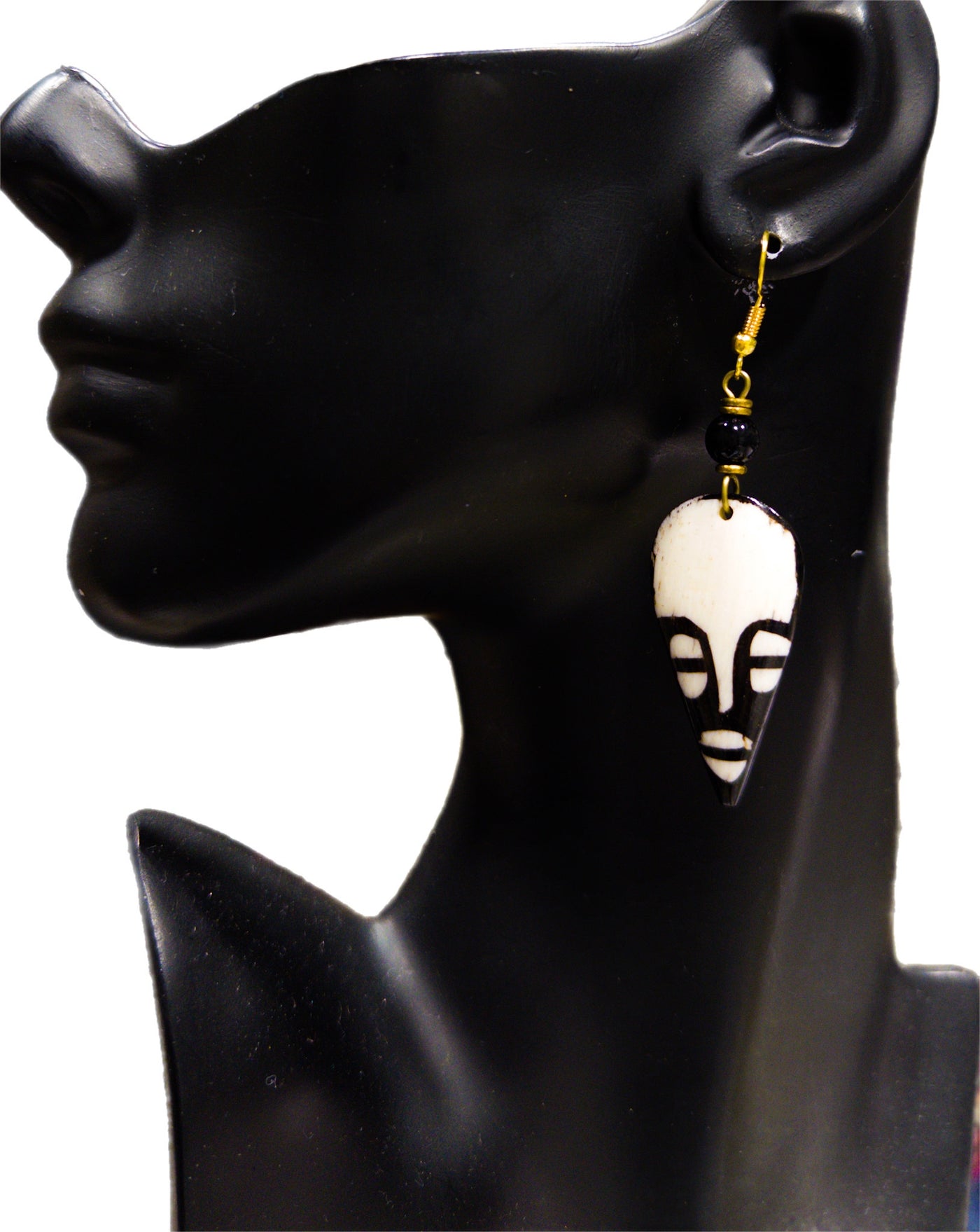 Small tribal face mask earrings