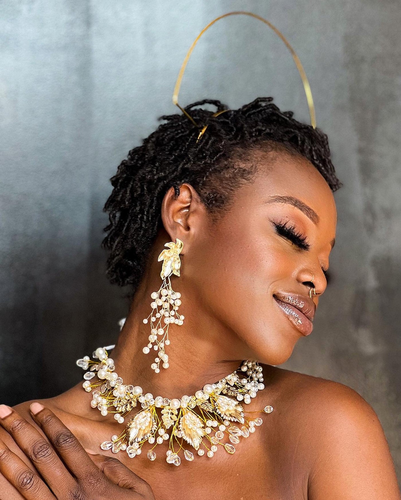 Sika Ahaban and Pearl Adjustable Necklace