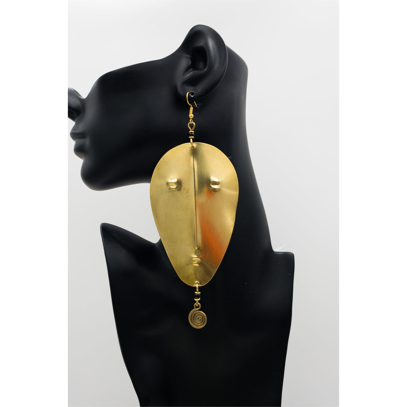Gold Face Mask brass Earrings - Trufacebygrace