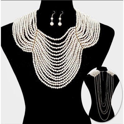 The countess Sifa multi-strand pearl bib necklace - Trufacebygrace