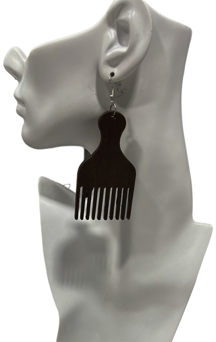 Araba Wooden Comb Earrings