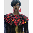 Queen Ankara Laced Long Fringe Cape - Trufacebygrace