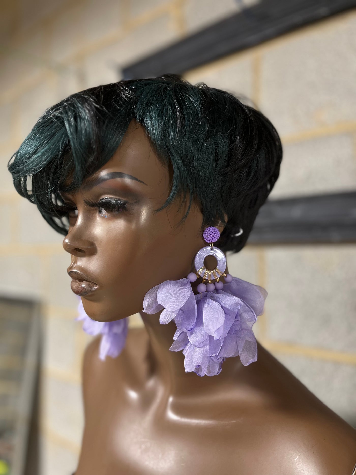 Flower Petals Puff Earrings - Solid Colors