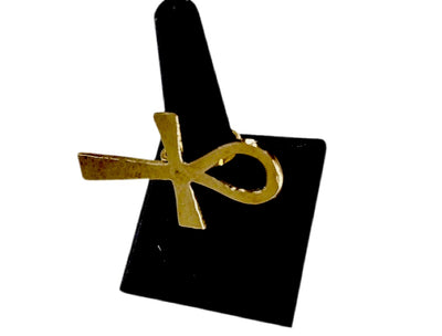 Ankh Brass Adjustable Ring