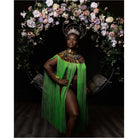 Queen Ankara Laced /Laticed Long Fringe Cape - Trufacebygrace