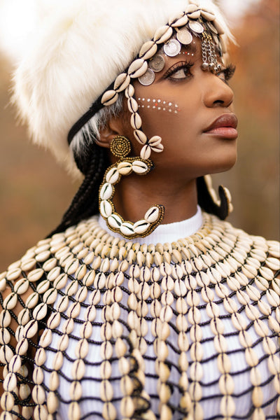 Empress C Cowry shell beaded Earrings