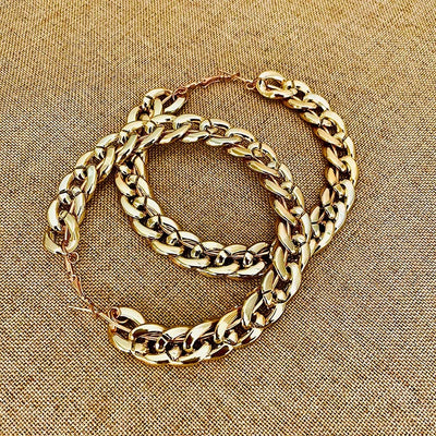 City Girl Cuban Link Chain oversized Hoop Earrings - Trufacebygrace