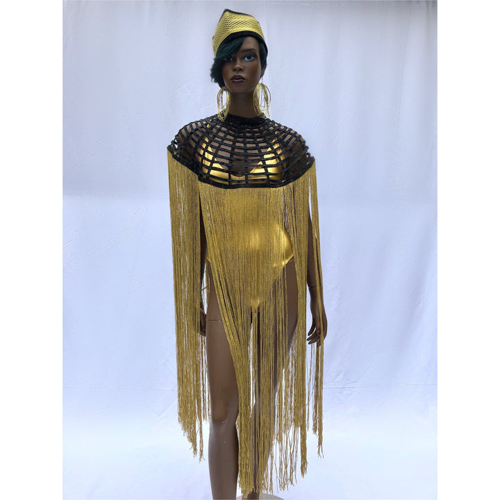 Queen Ankara Laced Long Fringe Cape - Trufacebygrace