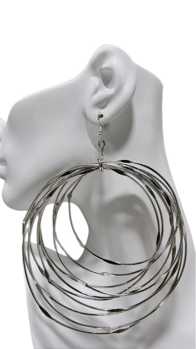 Zamunda Multi strand brass Earrings: Circular