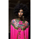 Queen Ankara Laced Long Fringe Cape - Trufacebygrace