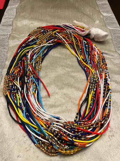 Flat disk Ghana waist beads