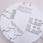 Afro comb and adinkra symbols Wooden Earrings - Trufacebygrace