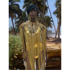 Queen Ankara Laced Long Fringe Cape - Trufacebygrace