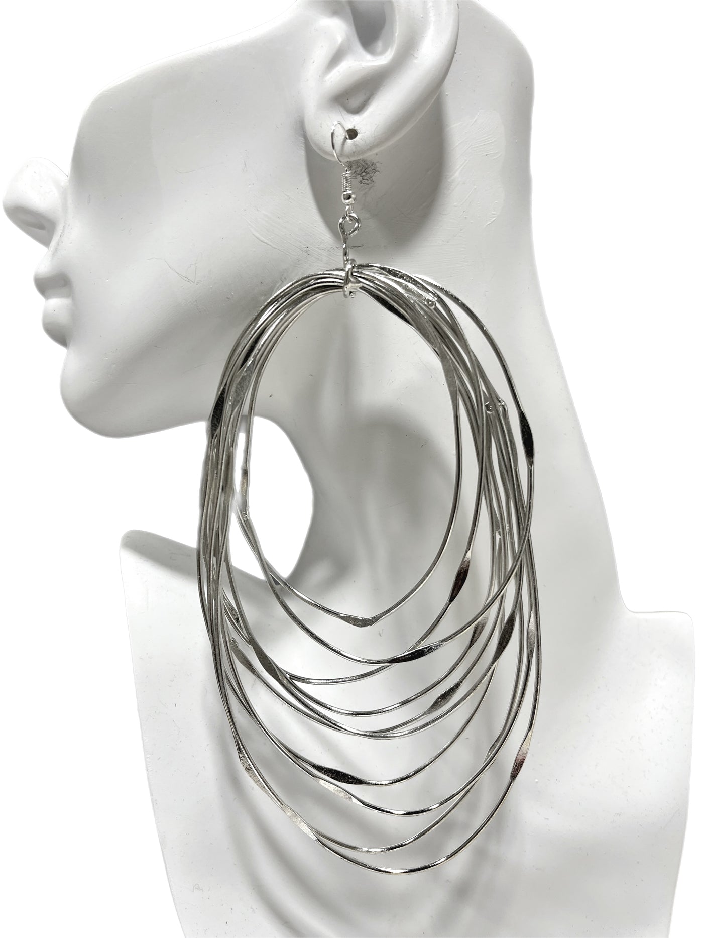 Zamunda Multi strand brass Earrings- Oval
