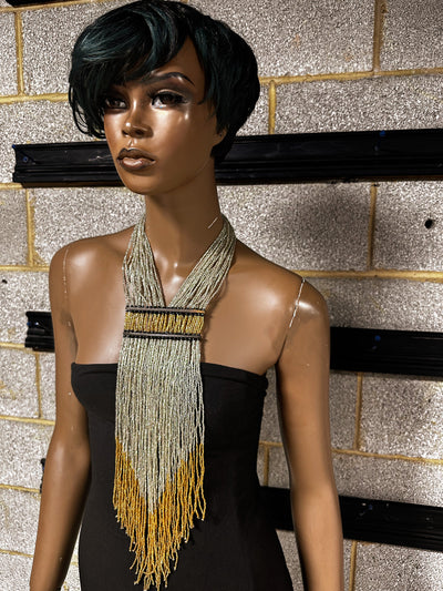 Issaka Bead and ebony wood necklace