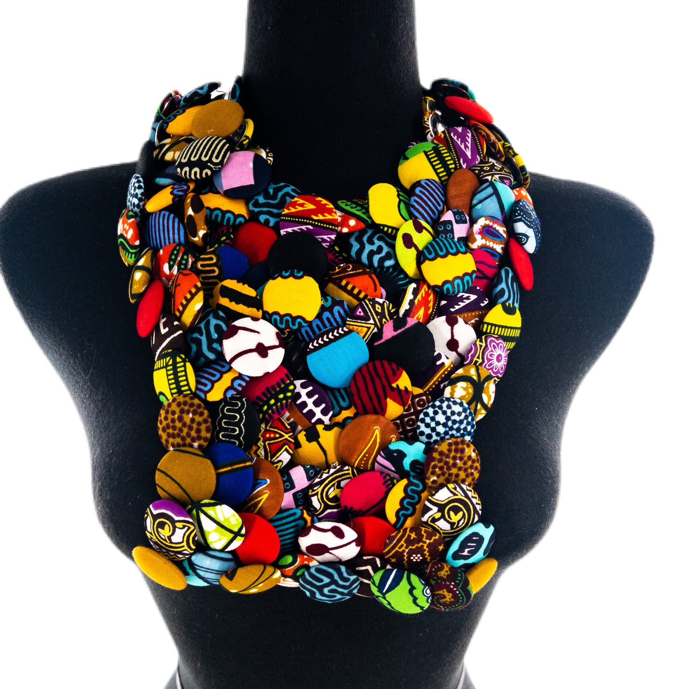 Ankara fabric buttons Neckpiece