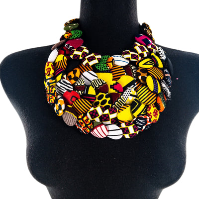 Ankara fabric buttons Neckpiece
