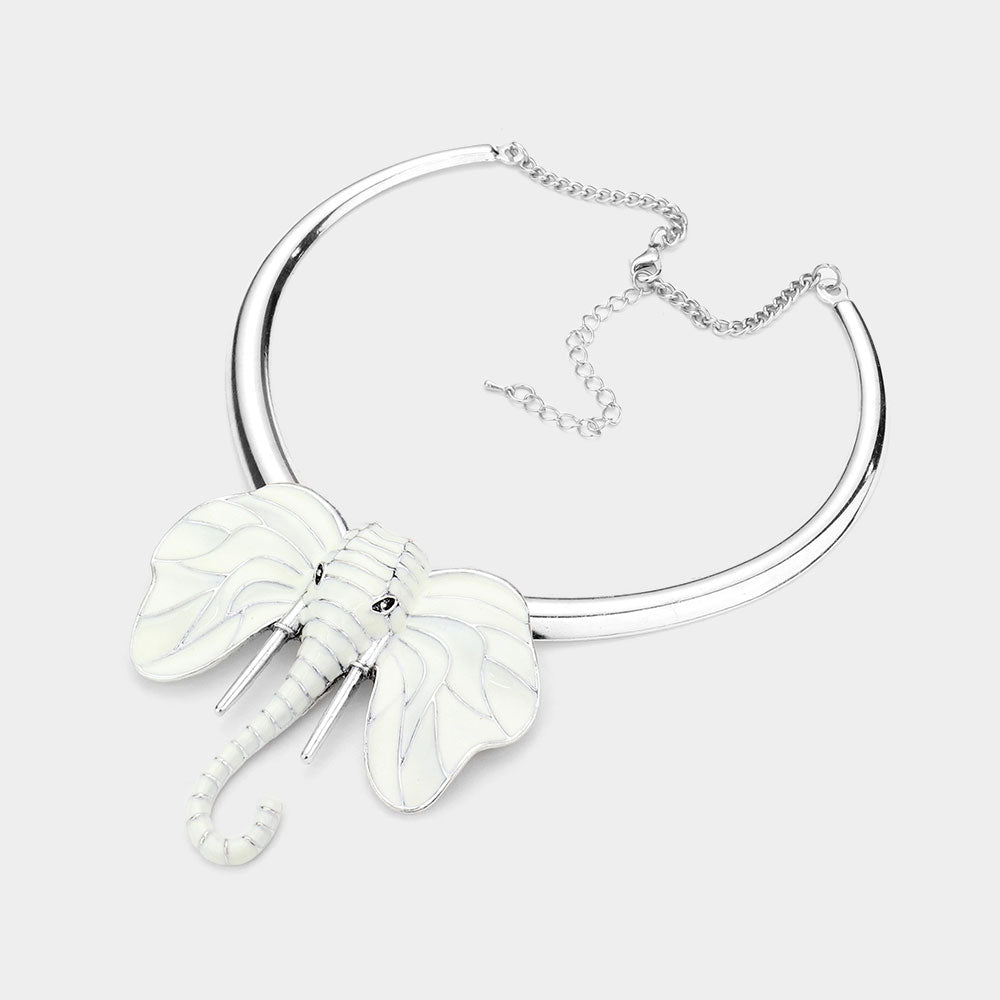 White Elephant necklace set