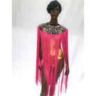 Queen Ankara Laced Long Fringe Cape - Trufacebygrace
