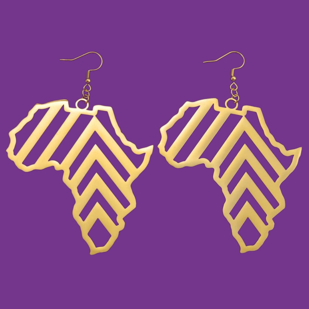 Africa Map laser cut dangling earrings