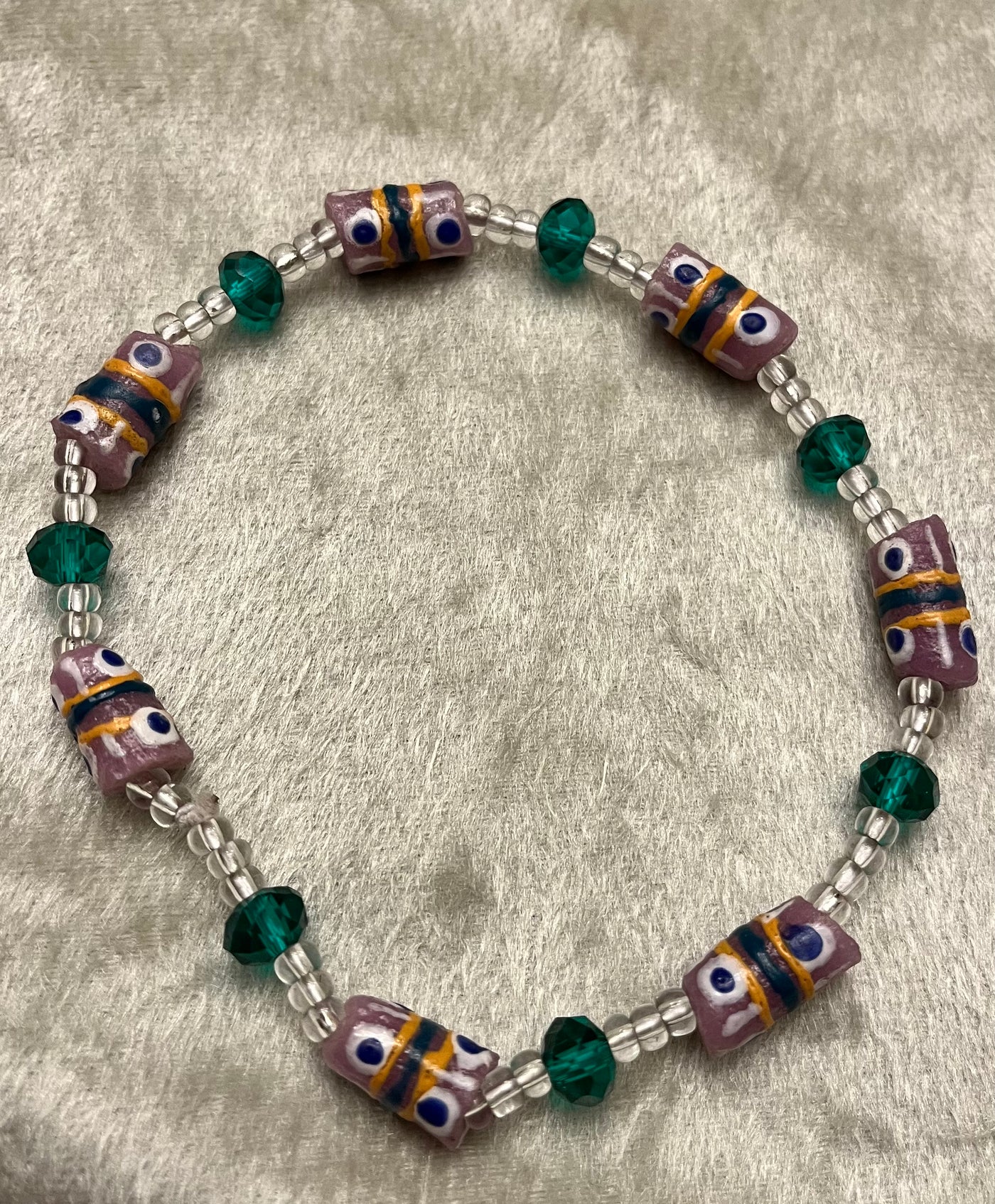 Mix of Big beads glass bead Anklet
