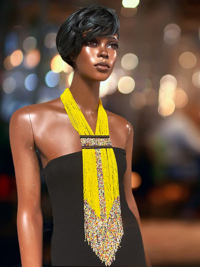 Issaka Bead and ebony wood necklace