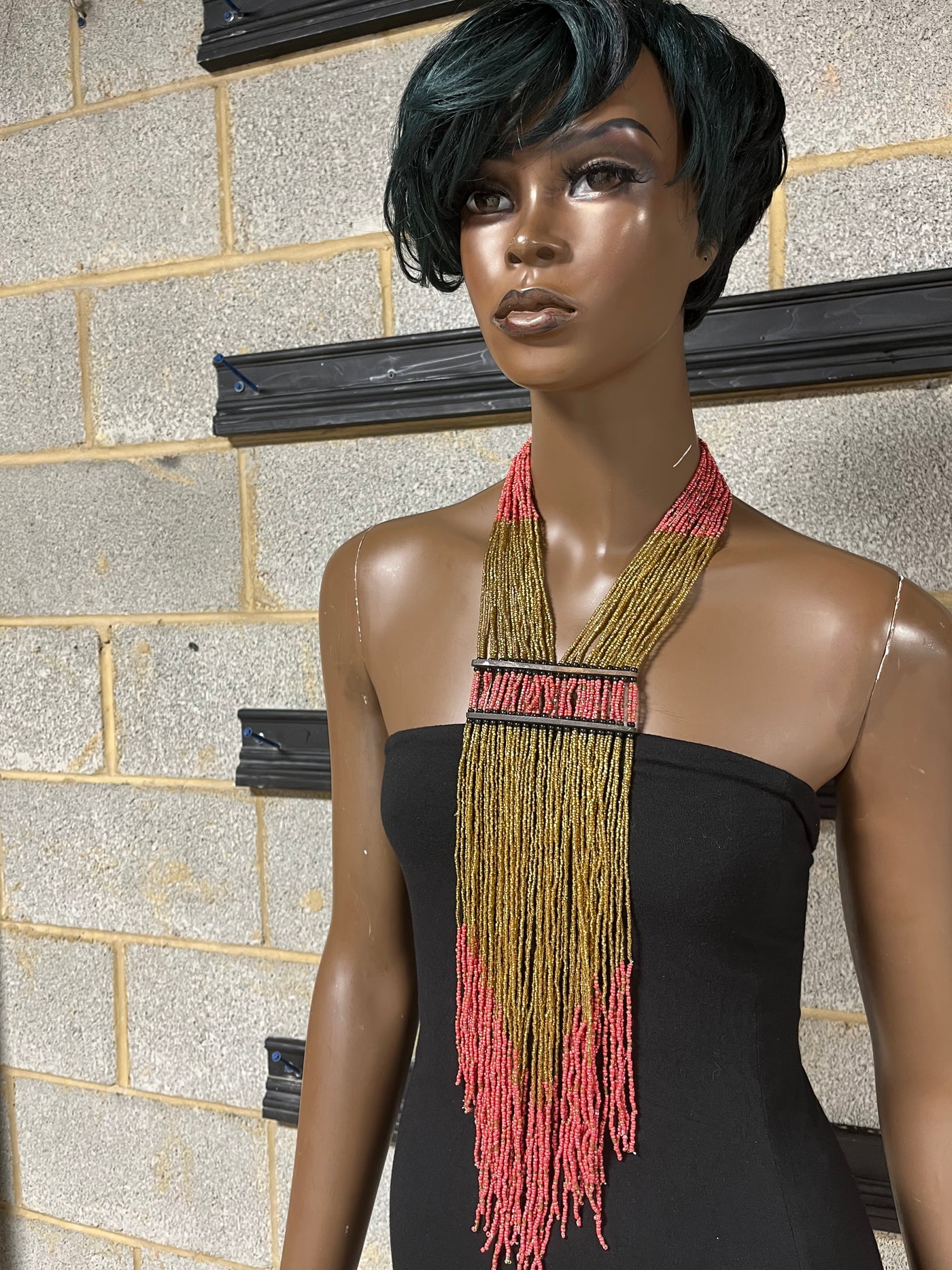 Issaka Bead and ebony wood necklace