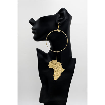 Mansa hoop and Motherland Map earrings - Trufacebygrace