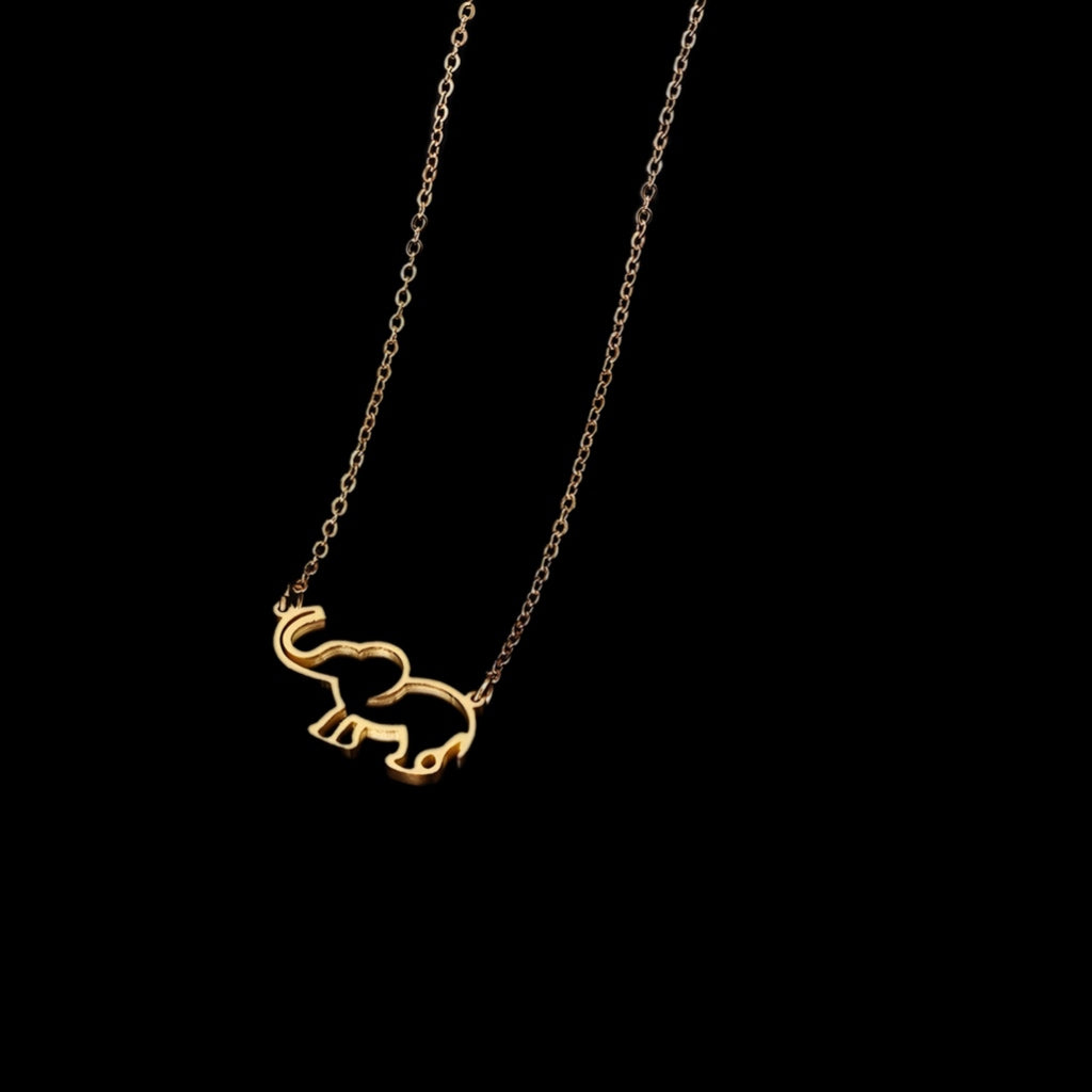 Osuno simple Elephant outline Necklace