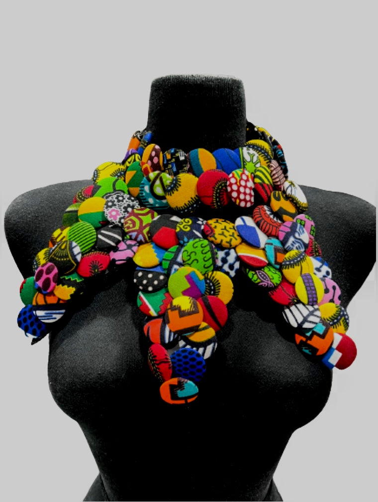 Ntoma button statement Necklace