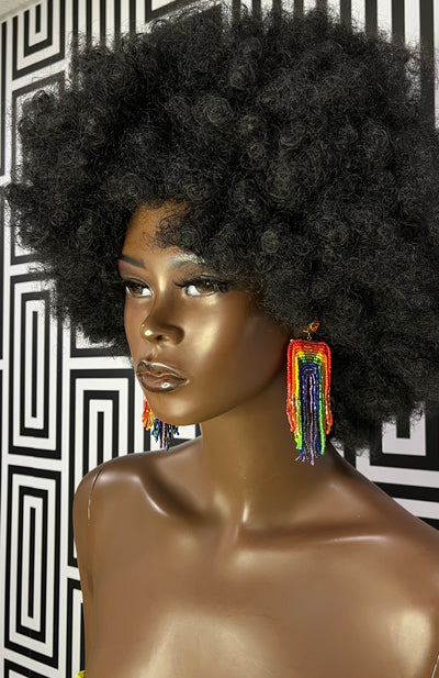 Vee tassel colorful earrings