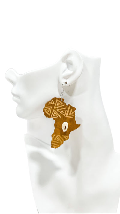 Wooden Tribal African Earrings