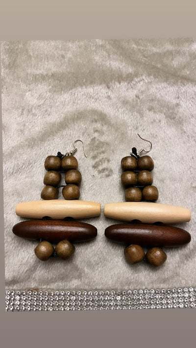 Thuso Tribal wooden drop earrings