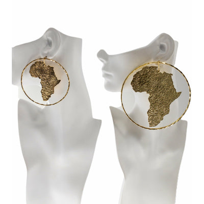 Oversized Africa to the world circular Statement Stud earrings