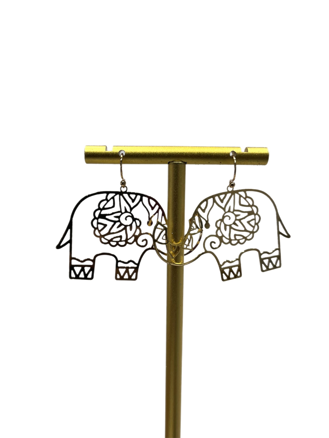 Elephant Cut out Brass Earring