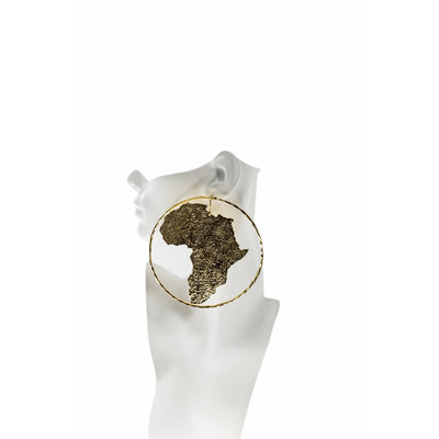 Oversized Africa to the world circular Statement Stud earrings