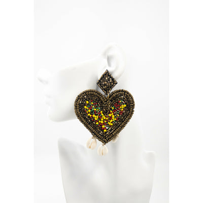 Sample: Bishnu Beaded heart Earrings