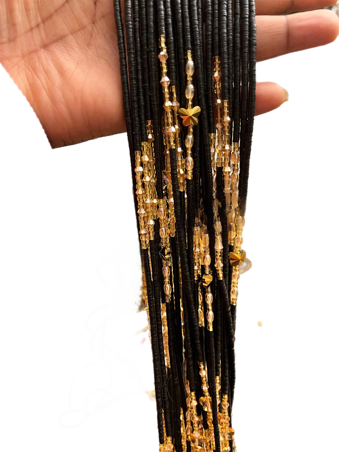 Flat disk Ghana waist beads