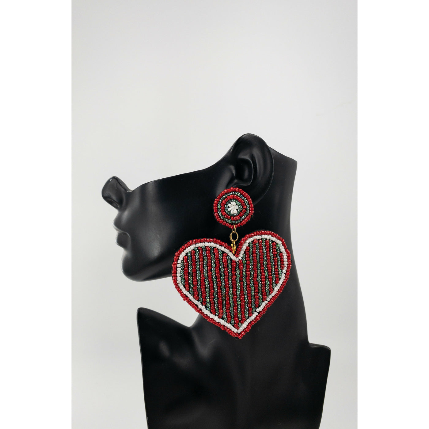 Sample: Bishnu Beaded heart Earrings