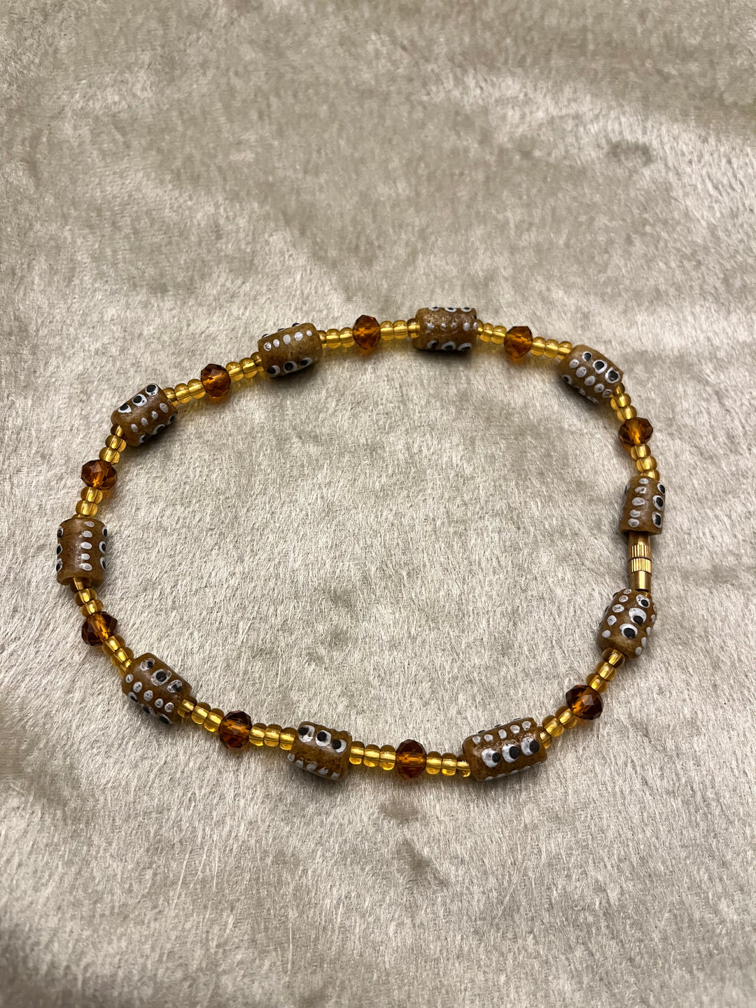 Mix of Big beads glass bead Anklet