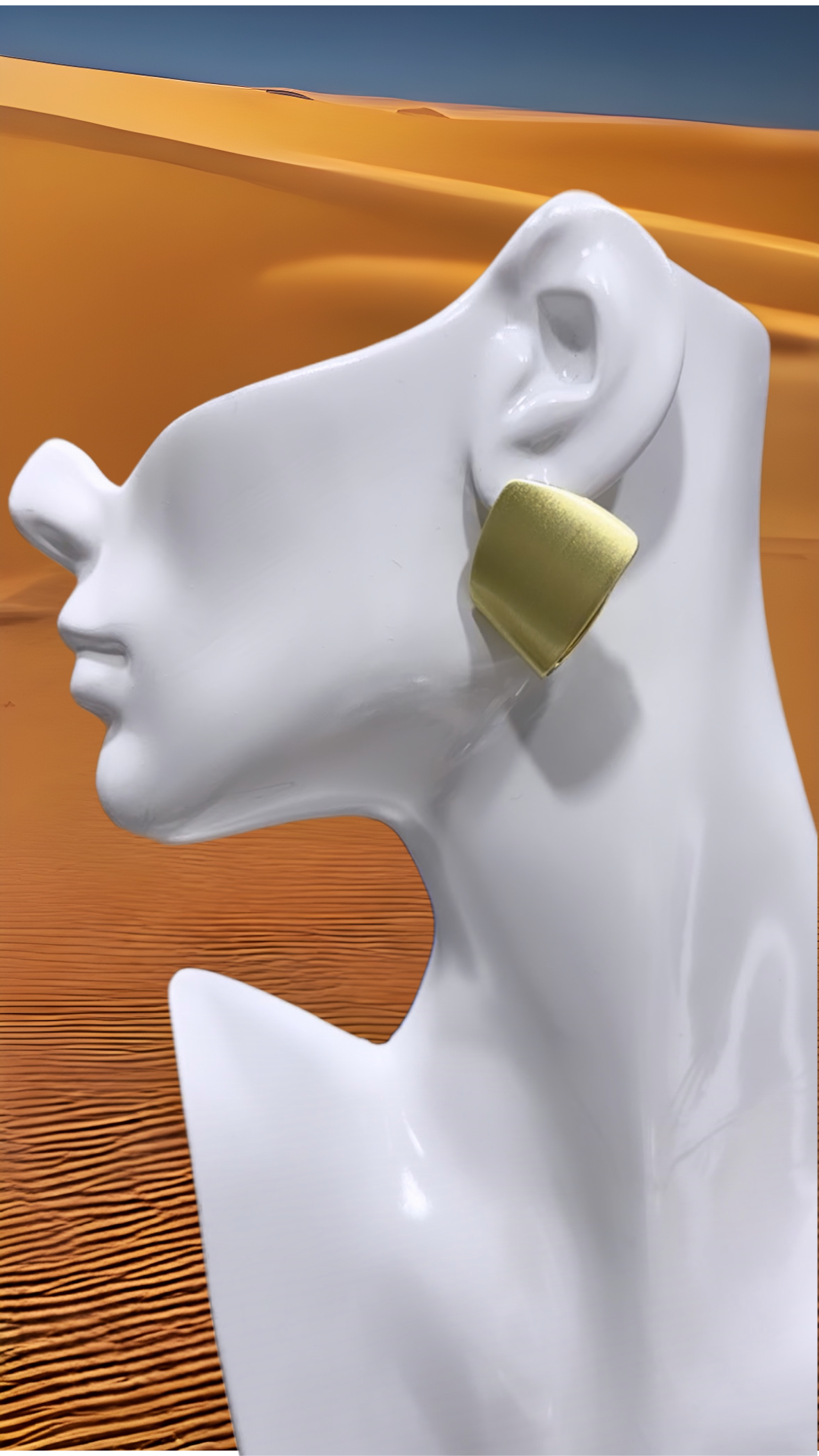 Brushed Gold simple Stud earrings