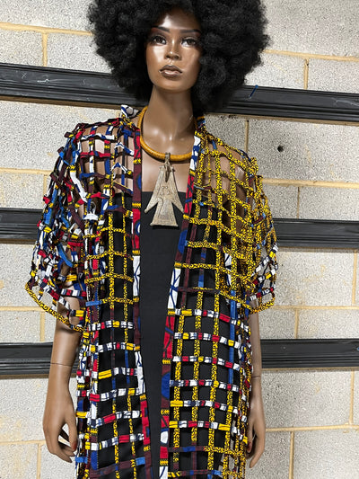 Ankara laced kimono- Abuja