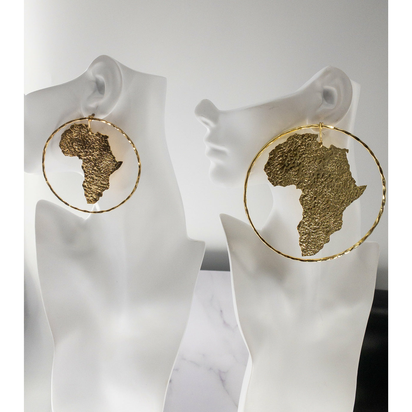Oversized Africa to the world circular Statement Stud earrings