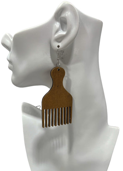 Araba Wooden Comb Earrings